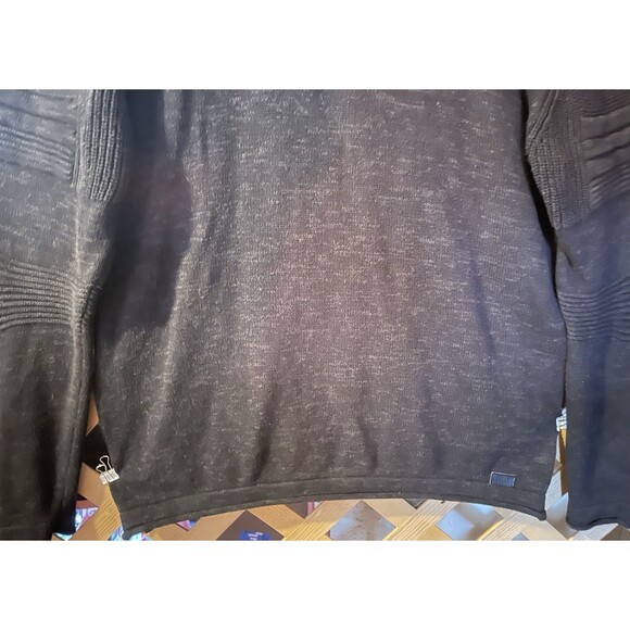 OUTPOST MAKER Charcoal Black Quarter Zip Thick Cotton Sweater Men's XL - Picture 4 of 8